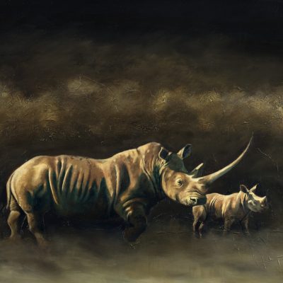 Otoro and Calf by Karen Laurence-Rowe Riverside Gallery Barnes
