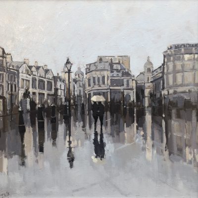Trafalgar Square. Rainy Day by Jennifer Greenland Riverside Gallery Barnes